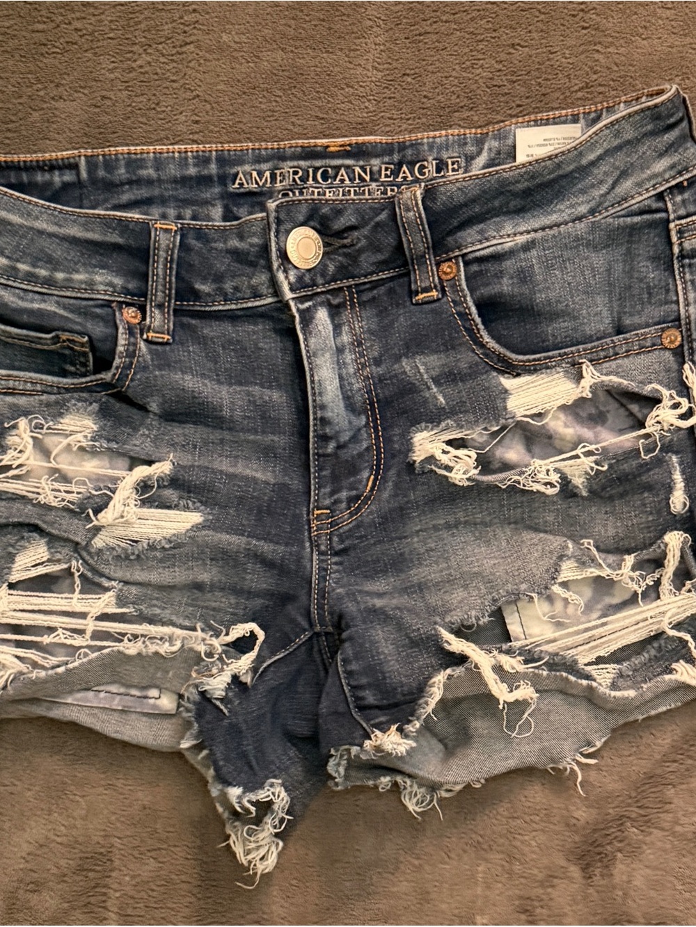 American Eagle Outfitters Distressed Cutoff Denim Shorts - Blue